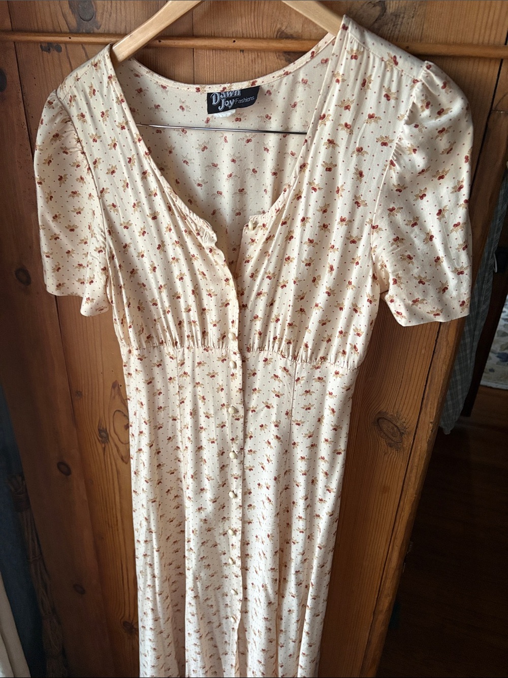 Dainty Cream Floral Maxi Dress by Divine Joy